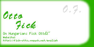 otto fick business card